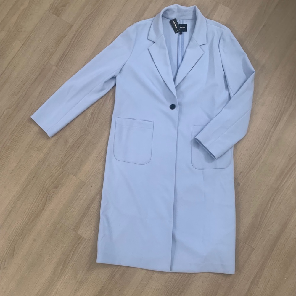 Express Baby Blue Trench Coat
